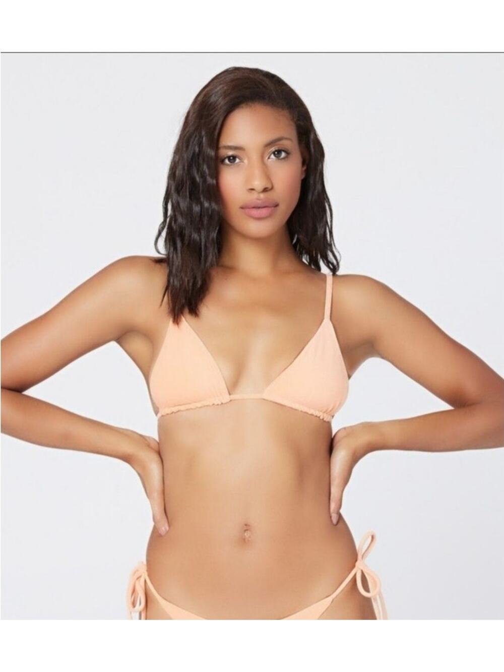 L*Space Brittany Triangle Bikini Top in Tangy Terry Orange Size Medium NWT